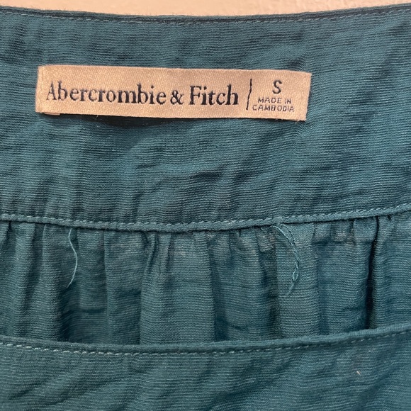 Abercrombie & Fitch Aqua Blue Green Puff Long Sleeve Blouse - Picture 3 of 6